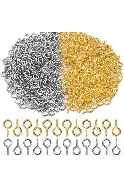 yiğit aksesuar 500 Pieces Gold And Silver Epoxy Jewelry Screw Jewelry Nails Jewelry Supplies