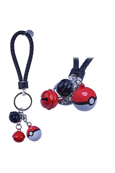 Ally Mobile حامل سلسلة مفاتيح شخصية بوكيمون جو باللون الأسود