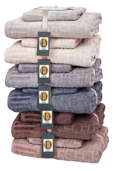 DURNES Premium Bath Set Bath Towel - Hand Towel / 100% Cotton (100% Cotton) / Beige