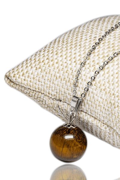 Tesbih Atölyesi Certified Natural Tiger Eye Stone Necklace (Africa)
