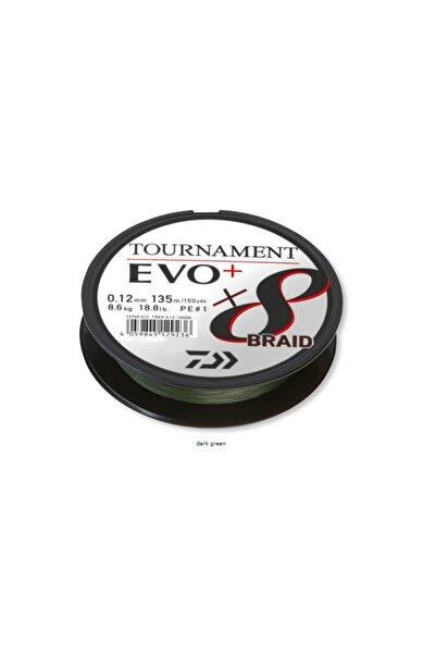 daiwa خط صيد تورنيمنت Evo 8b باللون الأخضر الداكن (270 متر)