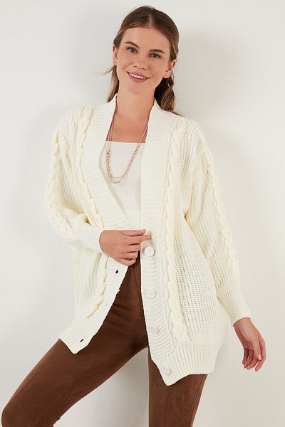 Lela V-Neck Buttoned Knitted Cardigan Women's Cardigan