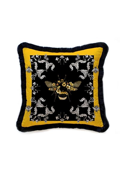 Adawall وسادة مخملية بنمط النحل (ألياف الخرز المملوءة، شهادة عالمية للغسيل والتلاشي)