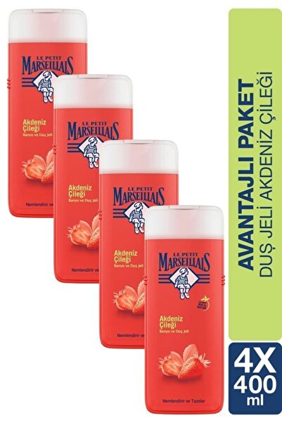 Le Petit Marseillais Shower Gel Mediterranean Strawberry 400 Ml 4 Pieces