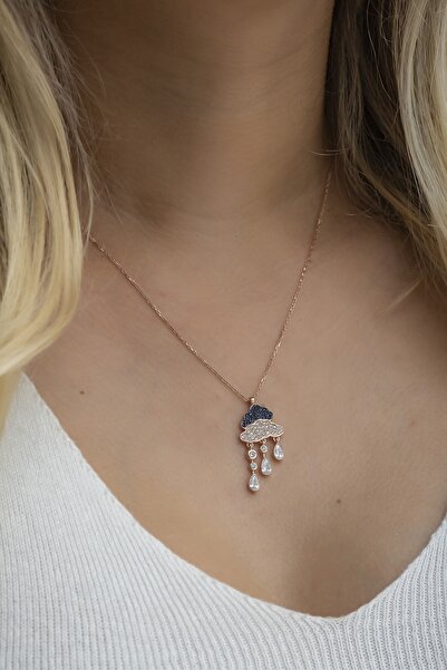 Nereze 925 Ayar Gümüş Yağmur Bulutu Damlacık Kolye