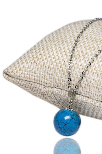 Tesbih Atölyesi Certified Natural Turquoise Stone Necklace