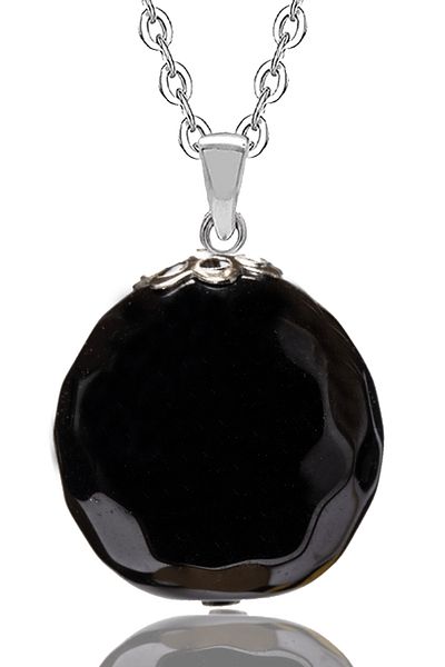 Tesbih Atölyesi Certified Faceted Obsidian Natural Stone Necklace
