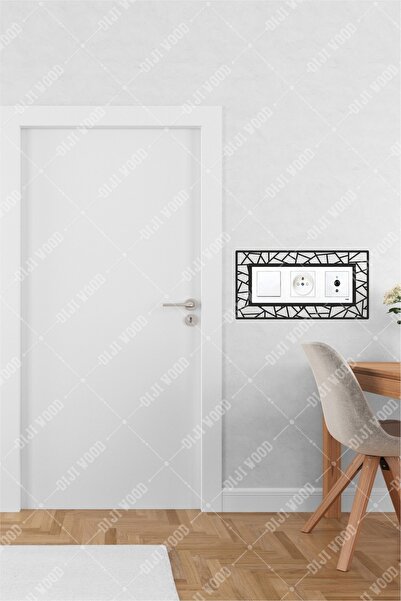 Diji Wood Prizma Dekoratif 3 'lü Priz Çerçevesi