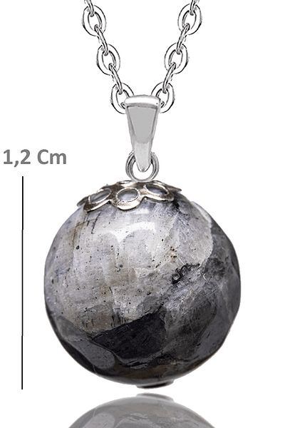 Tesbih Atölyesi Certified Faceted Natural Labradorite Natural Stone Necklace