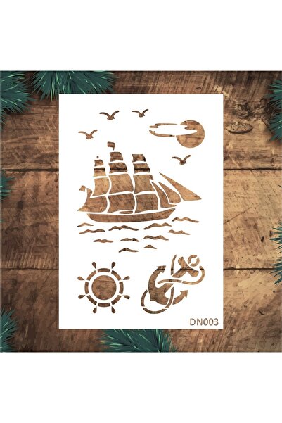 STENCİLTASARIM Stencil Tasarım Dn003 Deniz Temalı- Dekoratif Duvar, Fayans Ve...