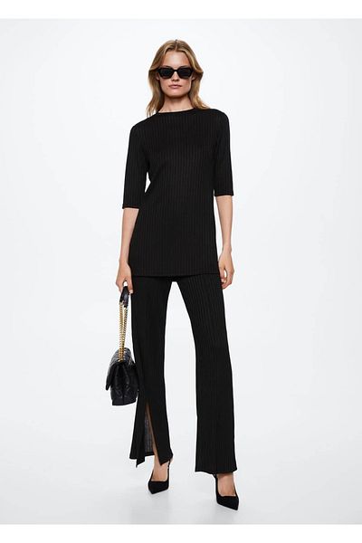 MANGO Woman Ribbed Knitwear T-Shirt