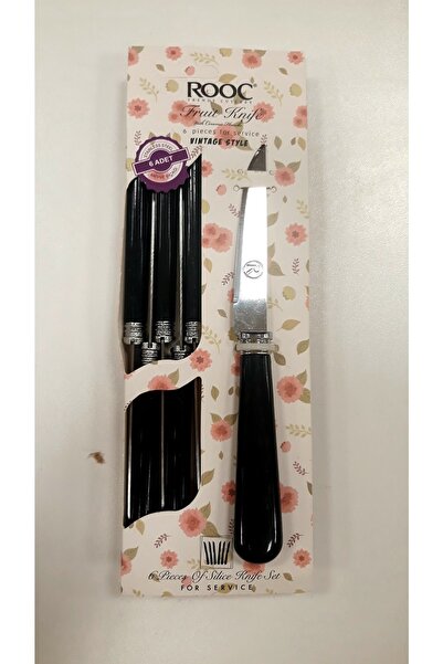 Rooc Dekorhanemden Vintage Style Paslanmaz Çelik Meyve Dilimleme Bıçağı Seti 6lı Set