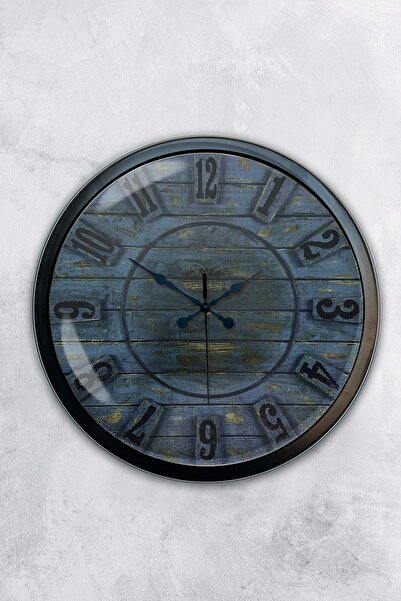 AİB STORE هدية ساعة حائط ريترو معدنية سوداء مقاس 40 سم