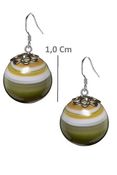 Tesbih Atölyesi Certified Mix Color Agate Natural Stone Earrings