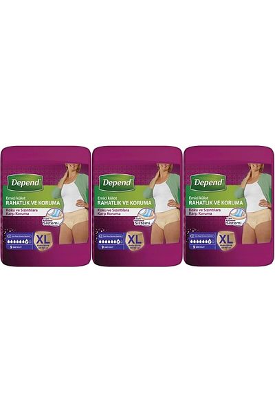 Depend Absorbent Panties Patient Diapers Xl Extra Large 27 Pieces (3pk*9)
