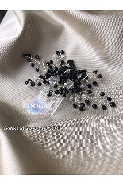 DOĞA ART STORE Μαύρο αξεσουάρ μαλλιών νύφης