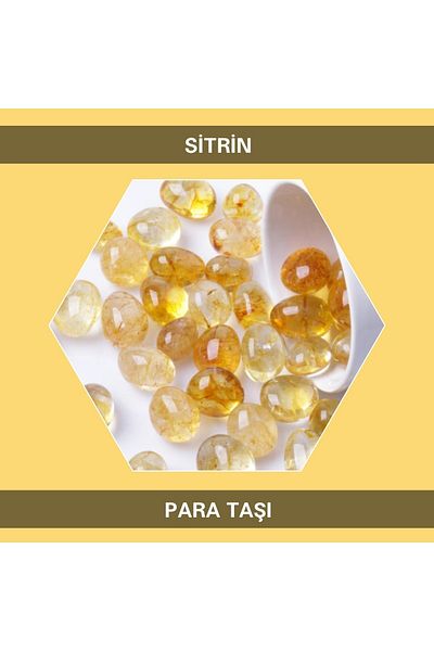 Sahi Aksesuar Money Stone Citrine Natural Stone Tumbled Piece