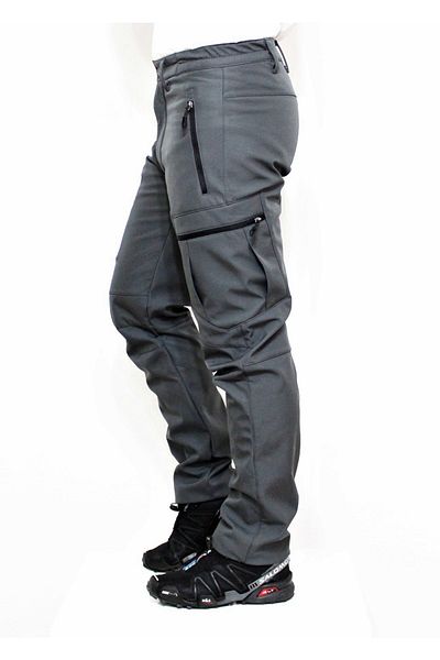 Mudwill Γκρι παντελόνι Softshell με τσέπη Cargo με φερμουάρ