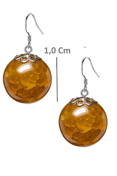 Tesbih Atölyesi Certified Green Veined Agate Natural Stone Earrings