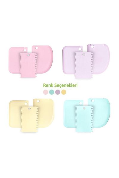 İndiriminVar Cake Making Spatula Set 3 Pieces Cake Pastry Dough Shaper