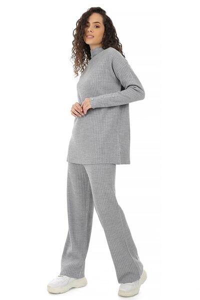 modabirsen طقم تريكو مضلع - أكمام وأزرار مفصلة