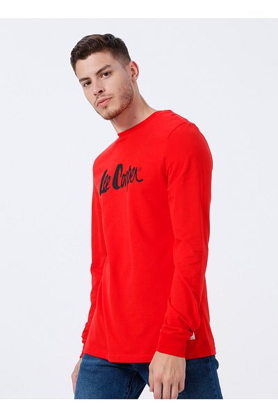 Lee Cooper Ανδρικό μπλουζάκι με στάμπα O Neck Red 231 Lcm 242003 Zayne