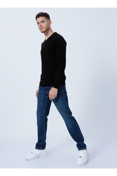 ALTINYILDIZ CLASSICS V Yaka Siyah Erkek Kazak 4a4923100002