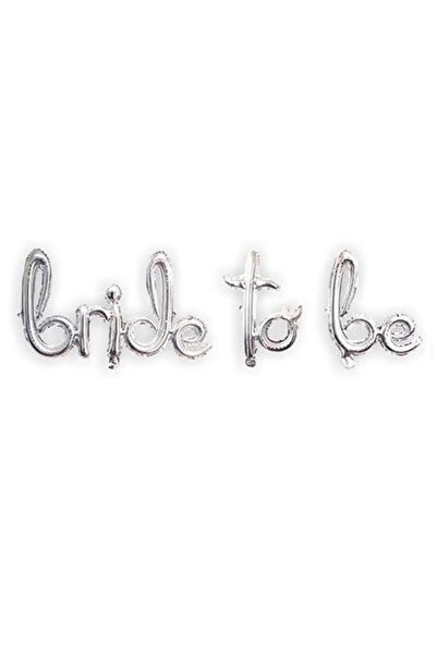 ikm balon مجموعة بالونات مكتوبة بخط اليد من Bride To Be باللون الفضي