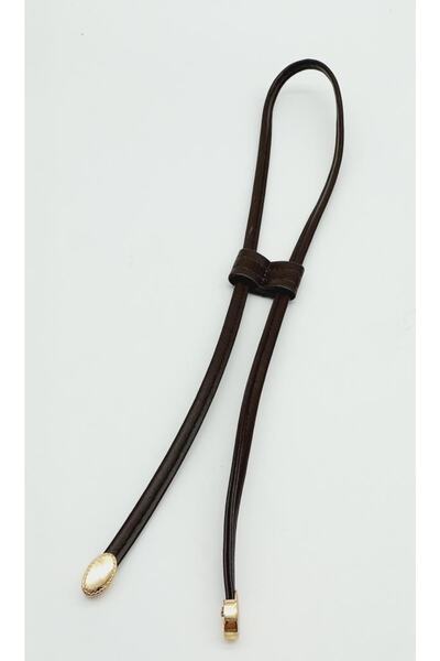 angel çanta aksesuar Kahverengi Suni Deri Dikişli Büzgü Light Gold Metalli