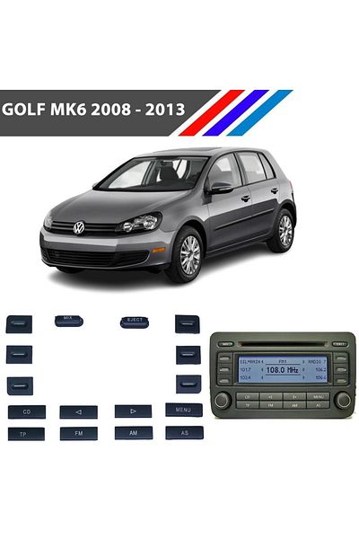ELG Vw Golf Mk6 Radio CD Player Keypad 16 Pieces 2008 - 2013