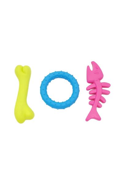 Mixpet Set of Three Rubber Chewing Bone Dog Toys