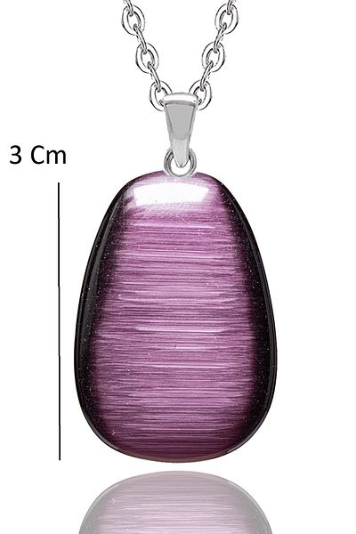Tesbih Atölyesi Certified Natural Purple Agate Stone Necklace