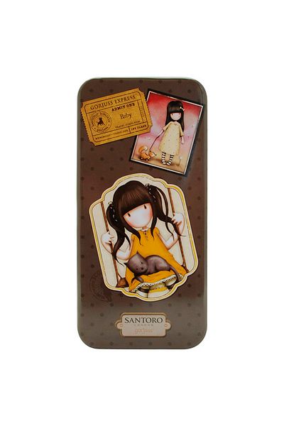 Santoro Κουτί μολυβιών Gorjuss Tin - Vacation Ruby Yellow