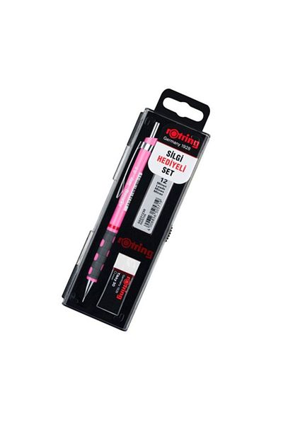 Rotring 0.5 Mm Phosphorescent Pink School Set - Versatil Min Eraser Gift Ro-kk07-05fp