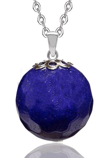 Tesbih Atölyesi Certified Faceted Blue Agate Natural Stone Necklace