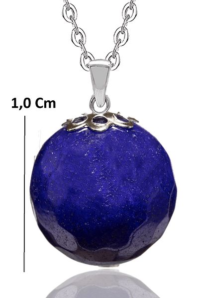 Tesbih Atölyesi Certified Faceted Blue Agate Natural Stone Necklace