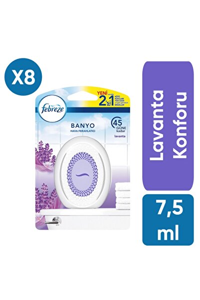 Febreze Hava Ferahlatıcı Banyo Oda Kokusu Lavanta 7,5 Ml X8 Adet