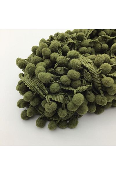 Erdal Ticaret Khaki Green Stripe - Pompom (+-5 Mt)
