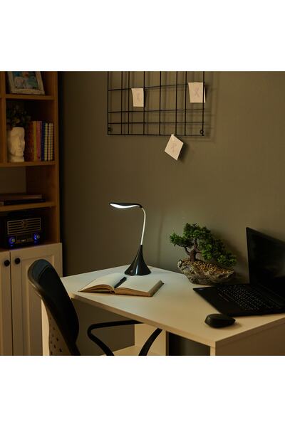 Petrix Kuğu Masa Lambası - Siyah