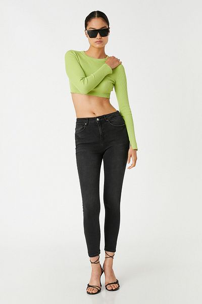 Koton Blugi Slim Fit Talie Inalta Picior Skinny - Carmen Jean 3WAL40075MD