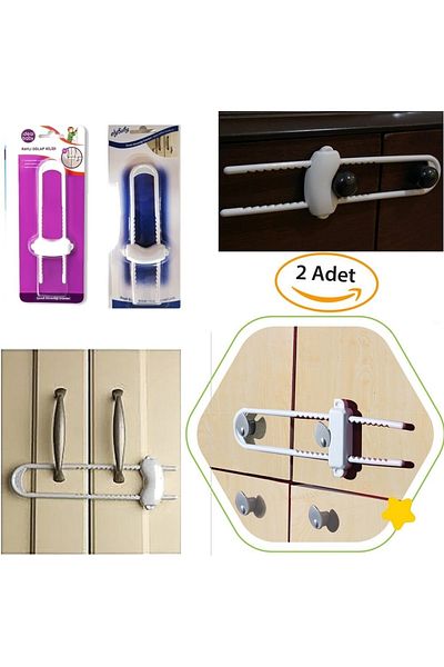 mrtbilisim Rail Cabinet Lock Child Baby Safety Safety Lock New Generation 2 Pieces Rail Drawer Cabinet Lock