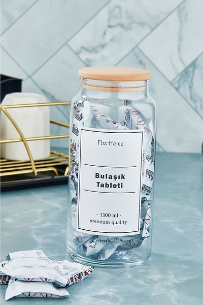 FBZhome Dishwasher Detergent Tablet Jar/box Vacuum Lid 1300 ml