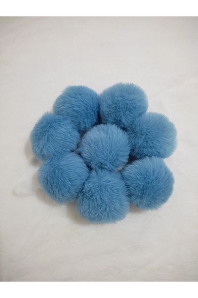 damlakids 5 Cm Rabbit Pompom Ital 10 Pack Blue