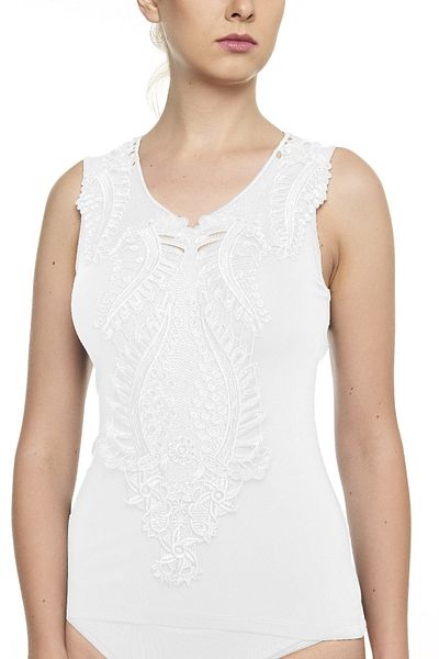 FSM1453 Top de damă din lycra cu dantelă în față din viscoză -2315