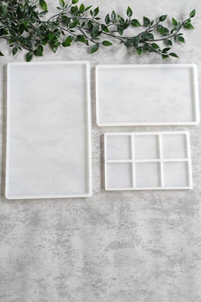 By Shesel Epoksi Silikon Kalıbı Dikdörtgen Nişan Damat Tepsi Magnet Set Reçin...