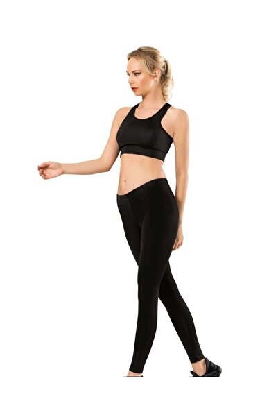 Genel Markalar Kadın Pamuklu Düşük Bel Tayt Uzun Sporcu Taytı