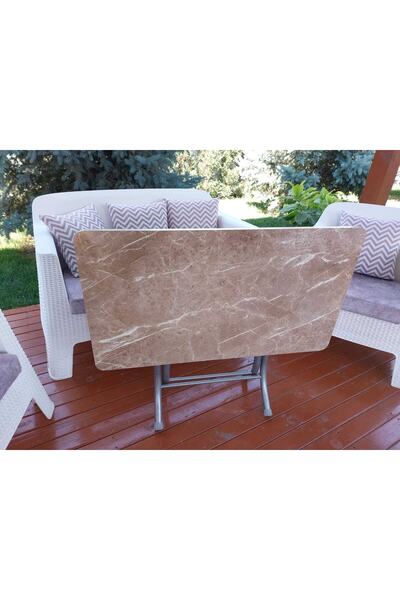 Genel Markalar Dekoratif Katlanır Masa Bahçe Ve Çalışma Masası 60*110 KAHVERE...