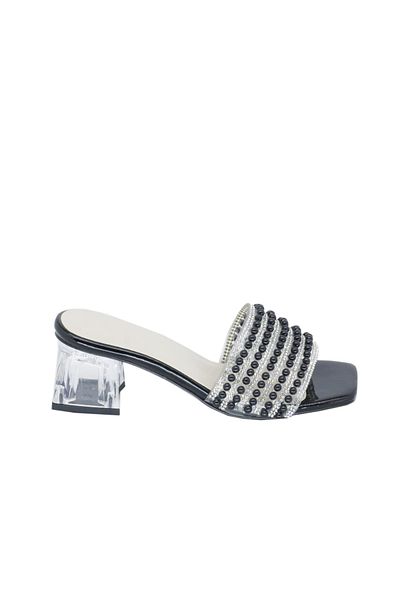 TRENDYSHOES Γυναικείες παντόφλες Trendyshose Mc 008 Χοντρό Τακούνι Άνετες Πέτρινες