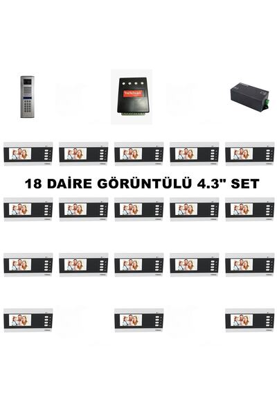 Netelsan 4.3" Inch 18 Daire Görüntülü Diafon Takımı