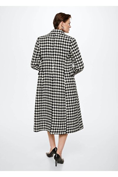 MANGO Woman Kazayağı Desenli Kadın Yün Palto